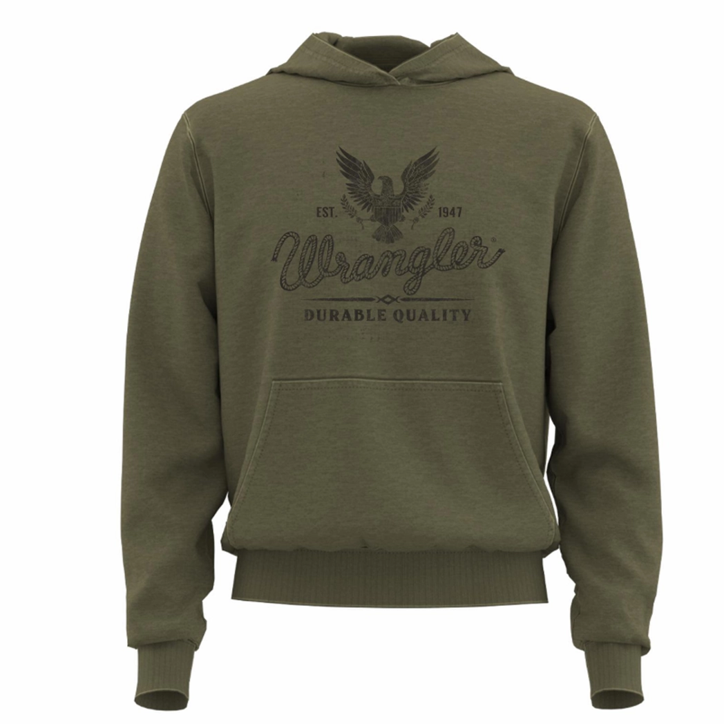 Chic Comfort Wrangler Men's Olive Logo Hoodie