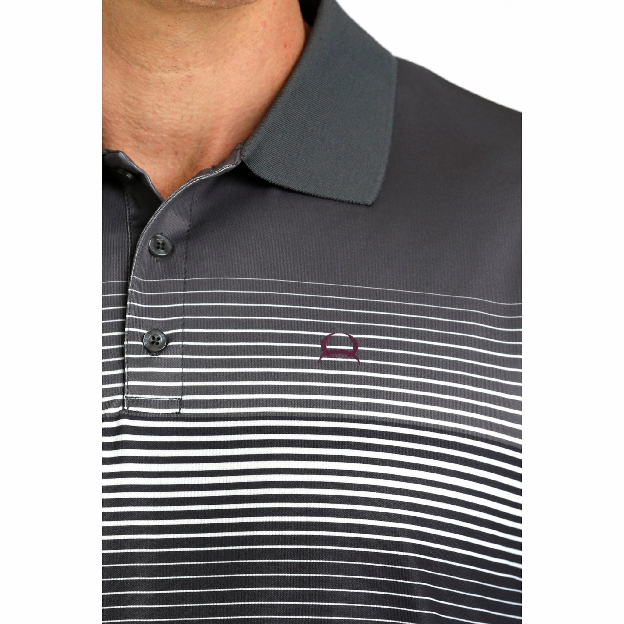 Cinch Men's Charcoal & White Arenaflex Polo Perfect Wear Beach Attire