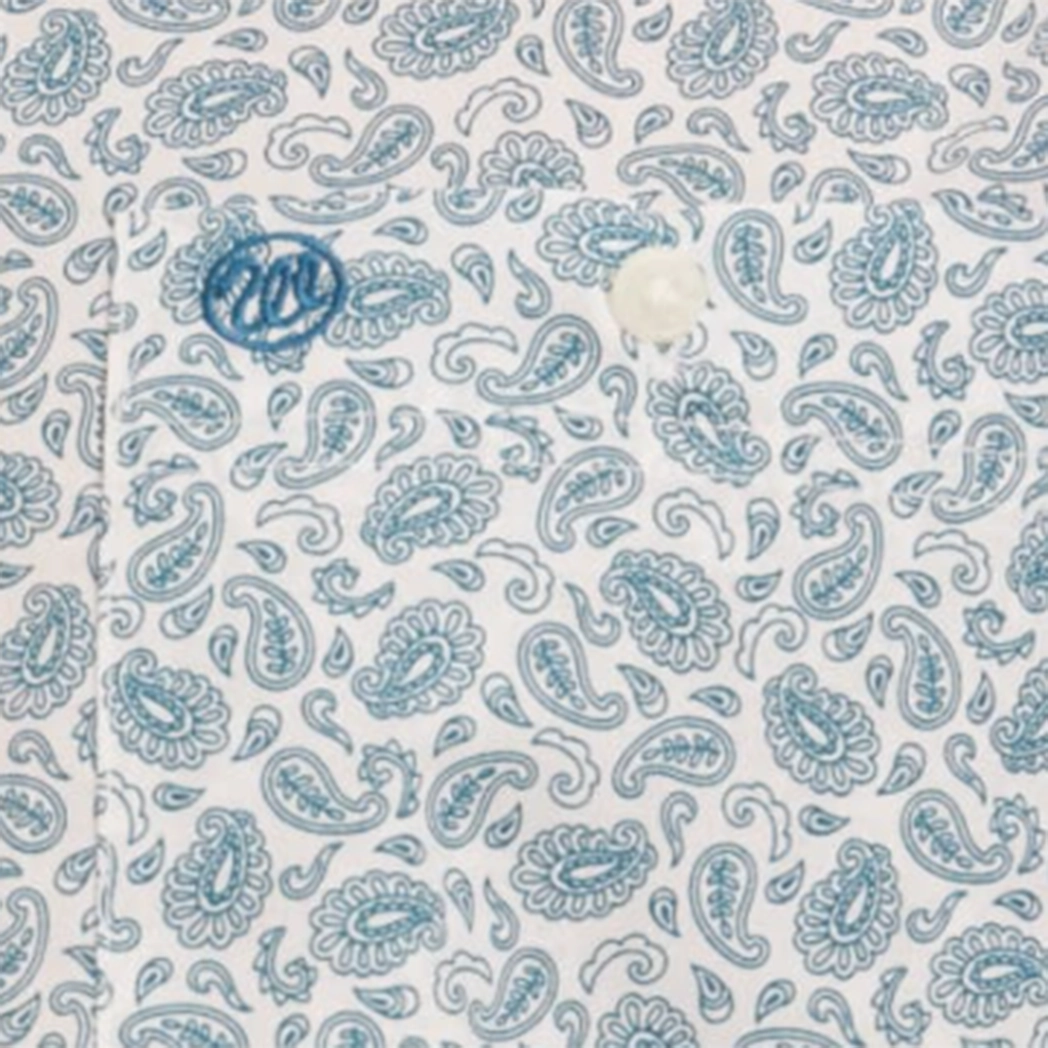 Relaxed Vibe Wrangler Men's Turquoise Paisley Long Sleeve