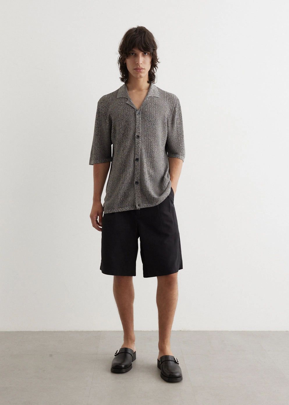 Sniper Knitted Shirt Layered Look Black Tie Optional