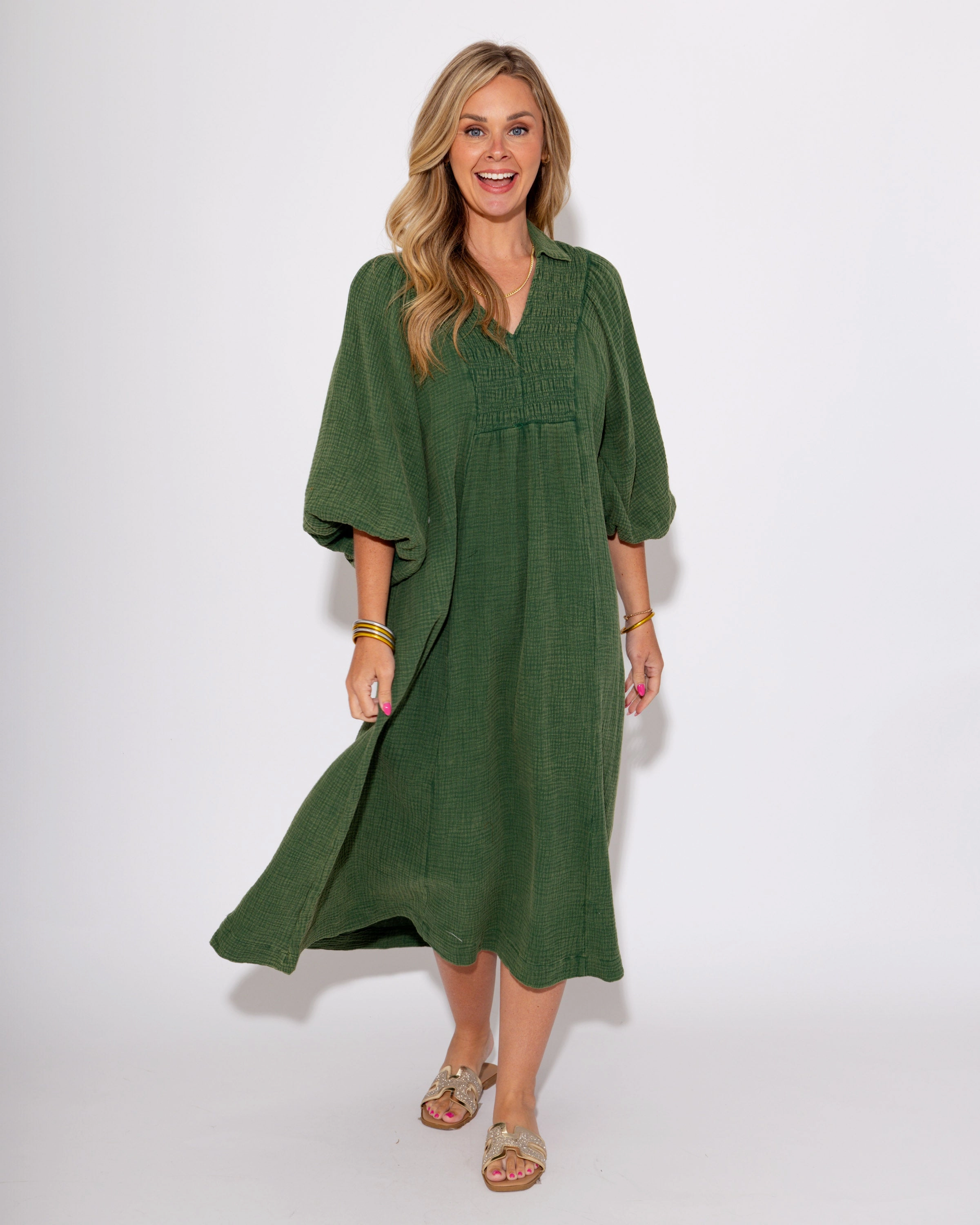 The Olive & Ease Midi Dress Comfortable fit dress for all body types Designer-Label