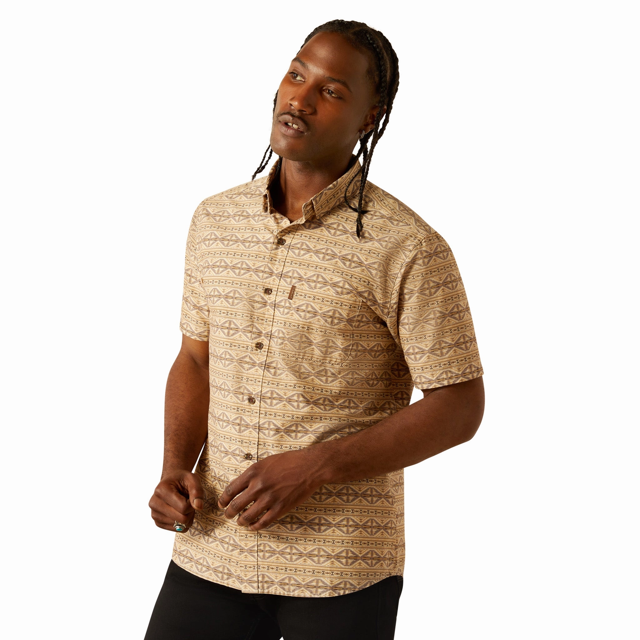 Ariat Merritt Modern Fit Cream Short Sleeve Shirt Urban Edge