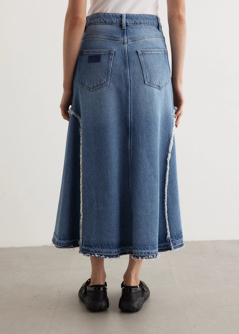 Plus size option Heavy Denim Midi Skirt