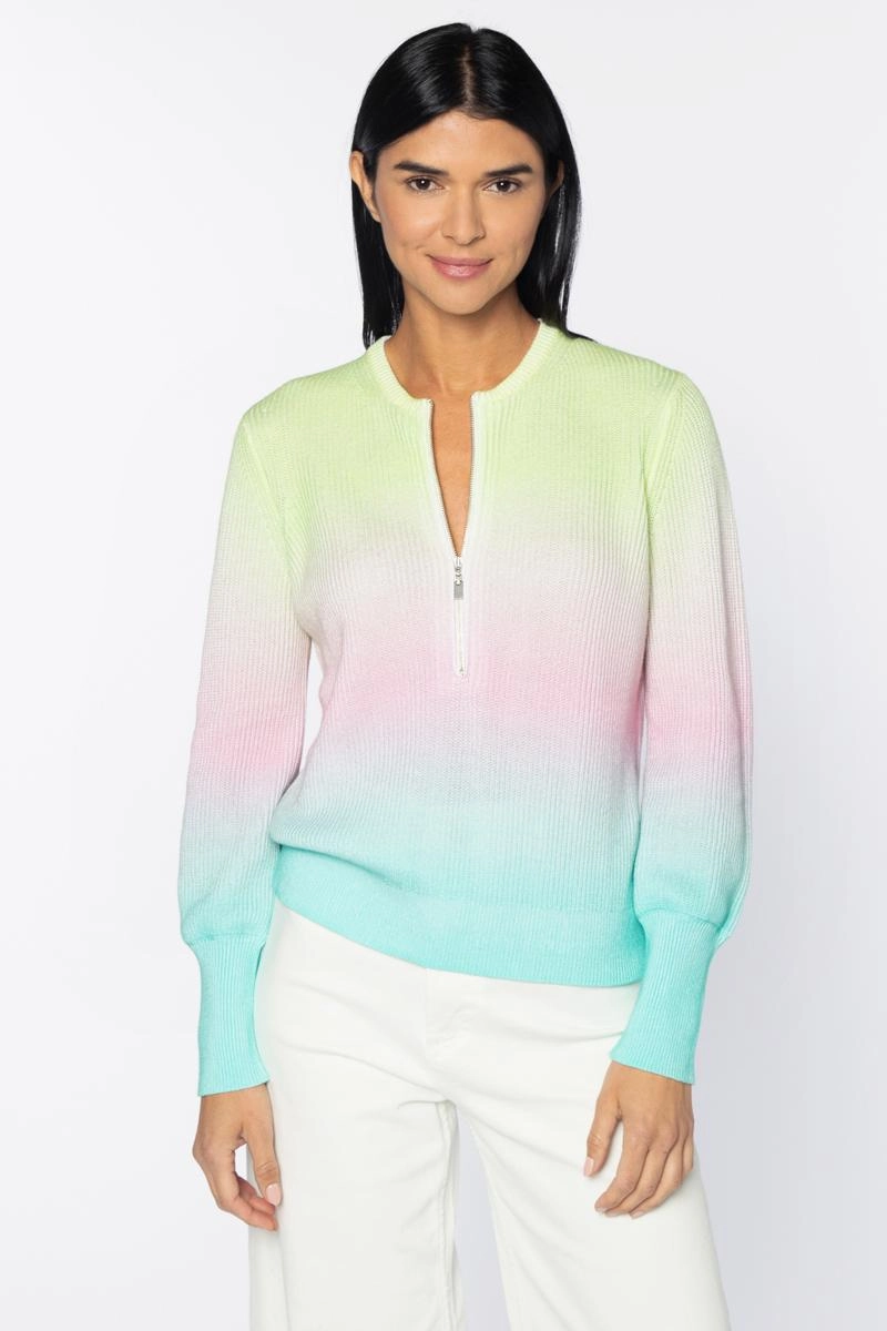 Cozy and Soft Sport Fit Ombre Zip Henley