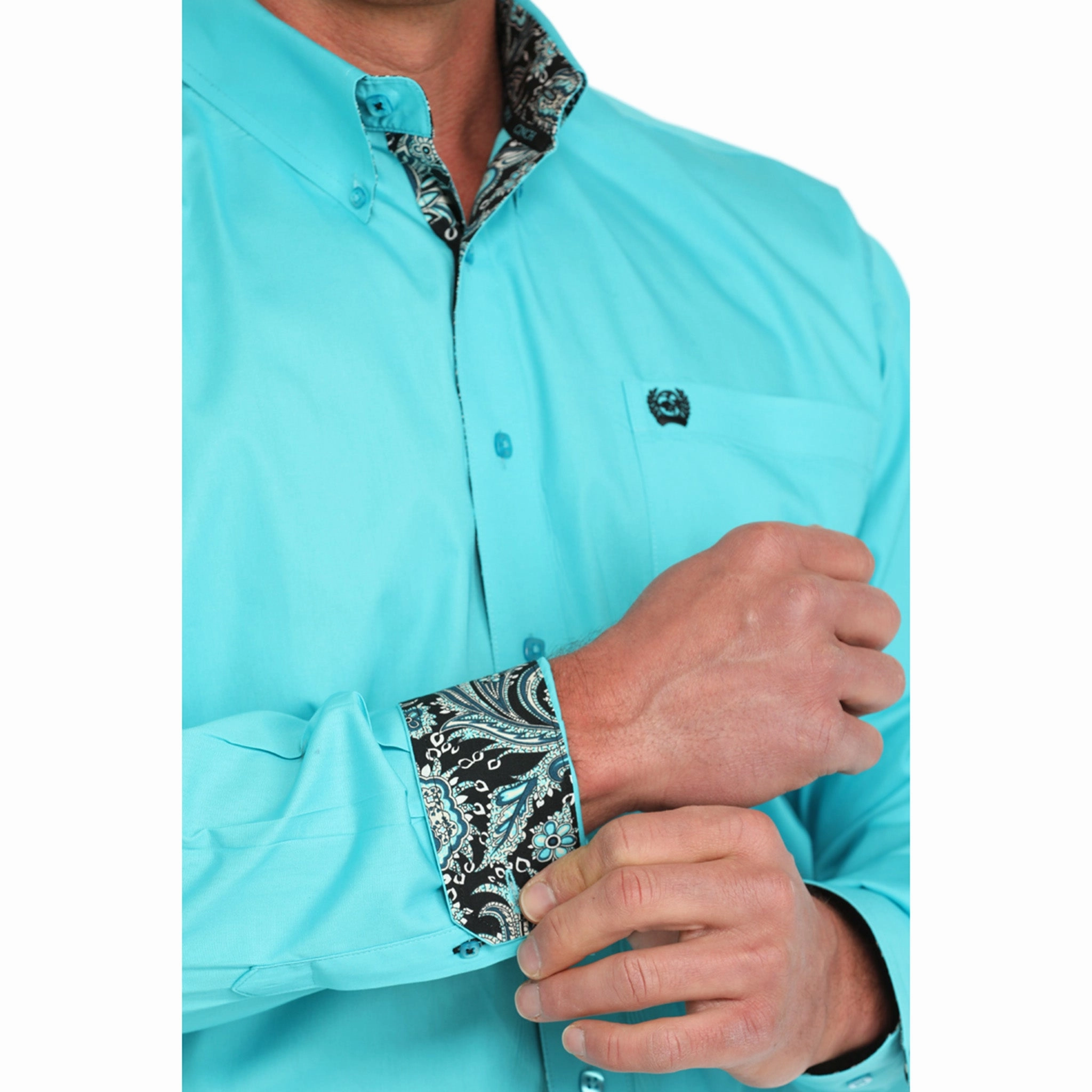 Minimalist Design Smart Design Cinch Men's Turquoise Shirt