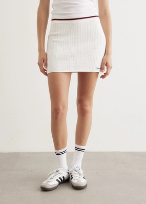 Crisp Look Serif Logo Mini Cable Skirt