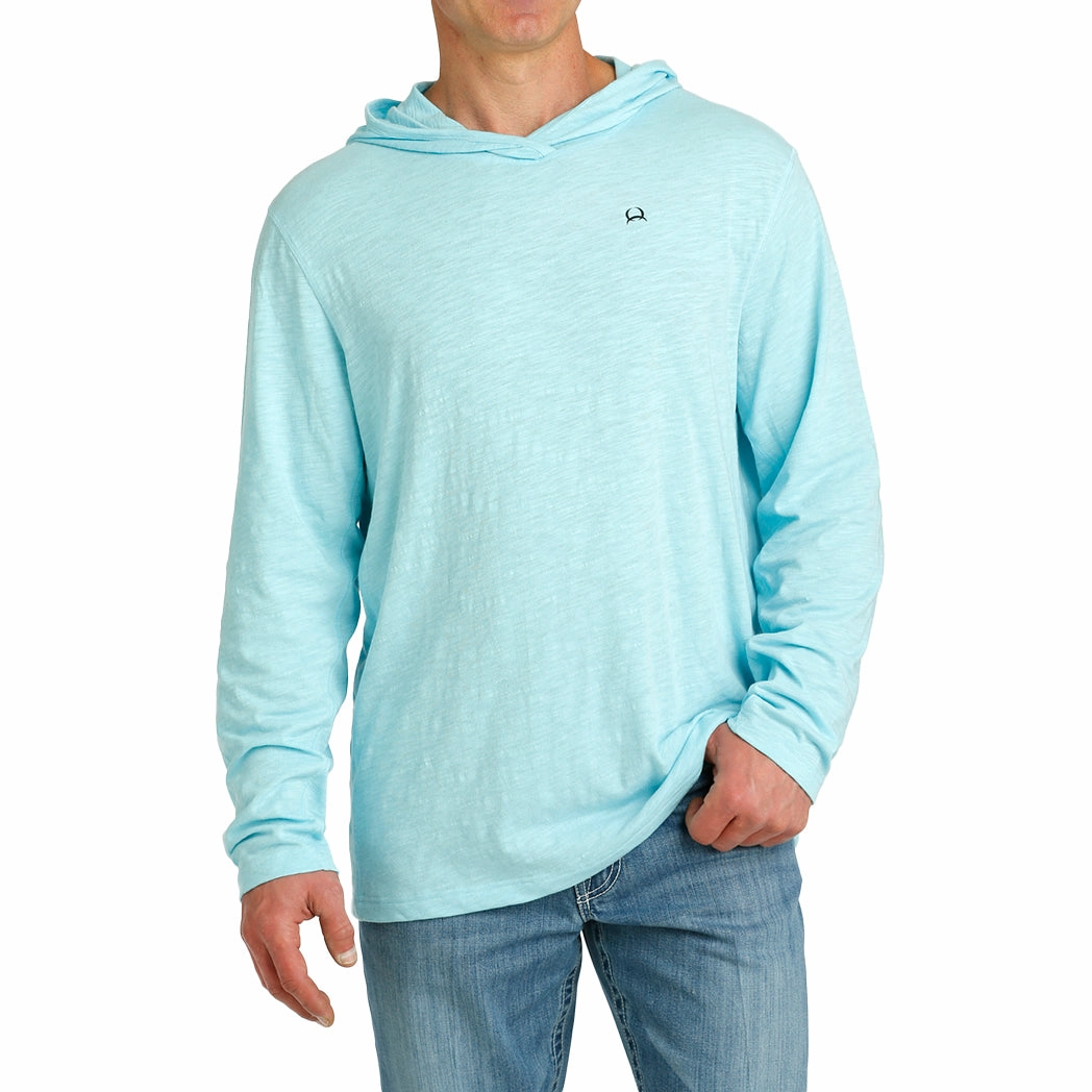 Cinch Men's Light Blue Aflex Hoodie Beach Attire