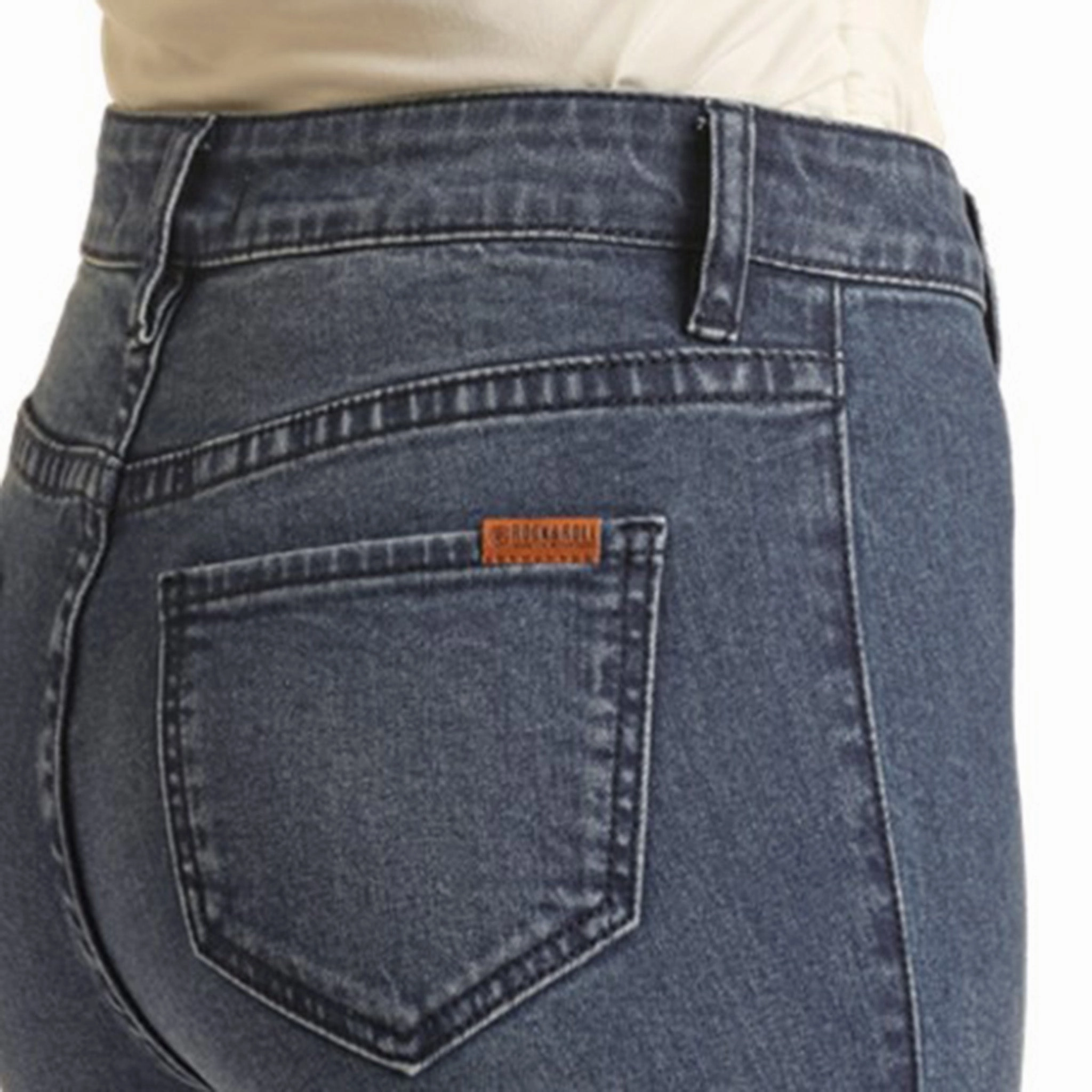 Timeless casual Rock & Roll Women's Med Wash Button Flare Jeans