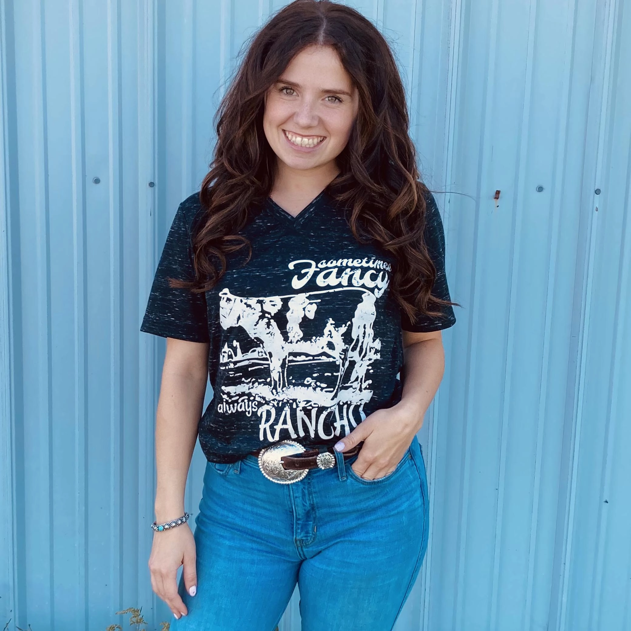 FullCut Shoulder Sometimes Fancy Always Ranchy Tee