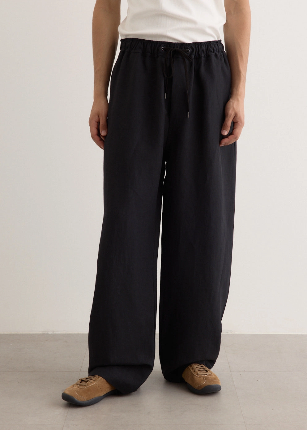 Sonny Linen Wool Drawstring Pant Tapered leg