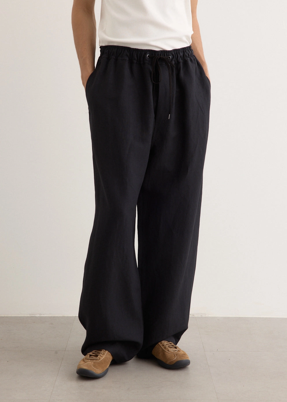 Sonny Linen Wool Drawstring Pant Full Flex Flexible Look