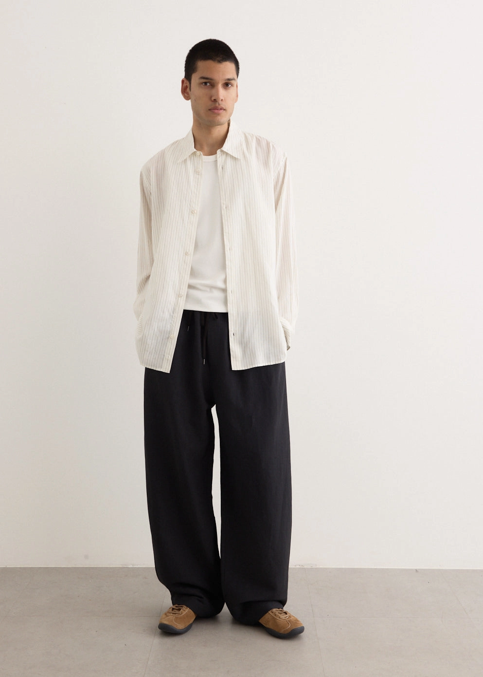 Athletic Comfort High Density Weave Sonny Linen Wool Drawstring Pant