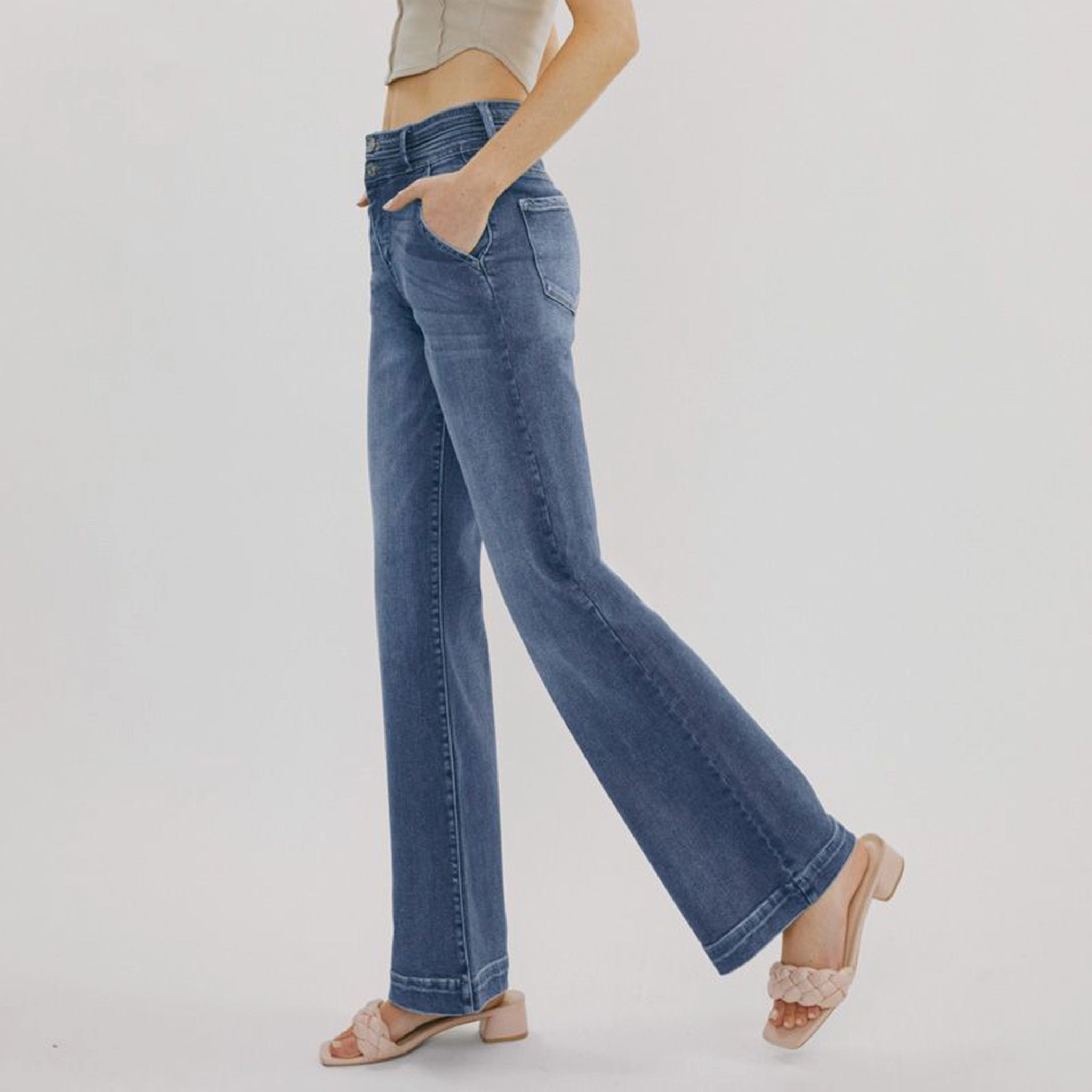 KanCan High Rise Holly Flare Jeans Reliable Layer Contemporary Wear
