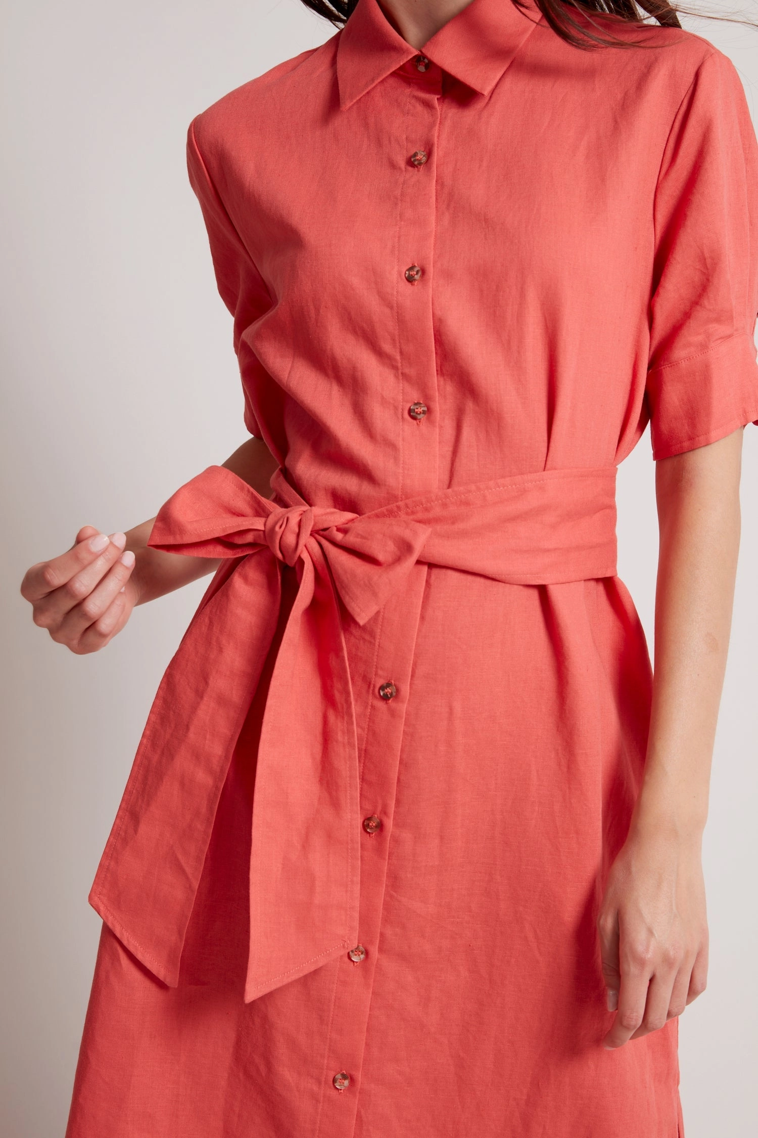 Randi Long Buttoned Shirt Dress - Capucine Statement Mood Airy Base