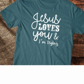 Sporty Hoodie Ultraviolet Protection Fabric Southern Belle Jesus Loves You Tee