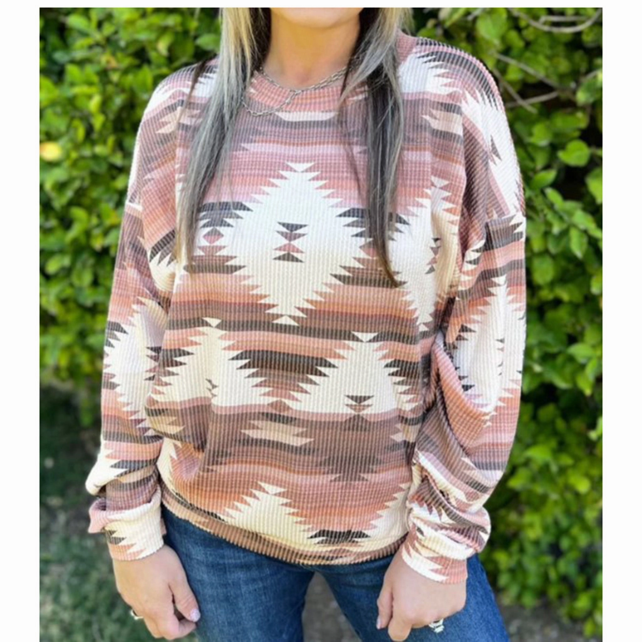 NonIrritatingStitching Southern Roads Aztec Design Long Sleeve