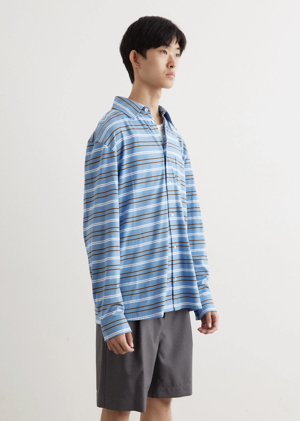 Comfy Wear Oversized Stripe Jersey Shirt
