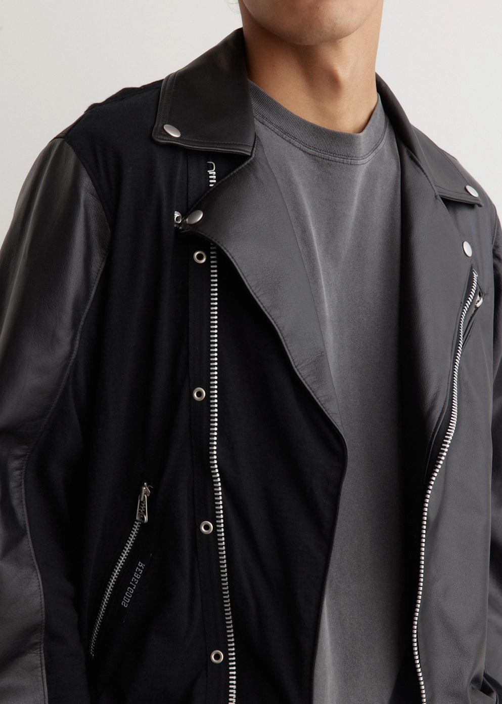 Spliced Leather Rider Anti Pilling Fabric