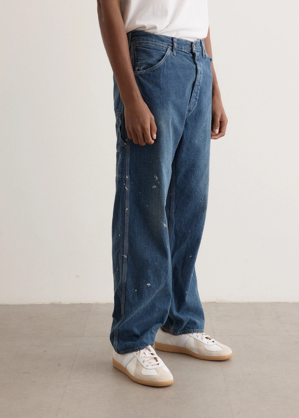 Denim Painter Pants With Paint Classic Five Pocket