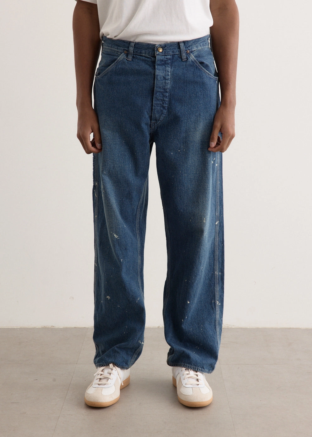 Denim Painter Pants With Paint Style Essential