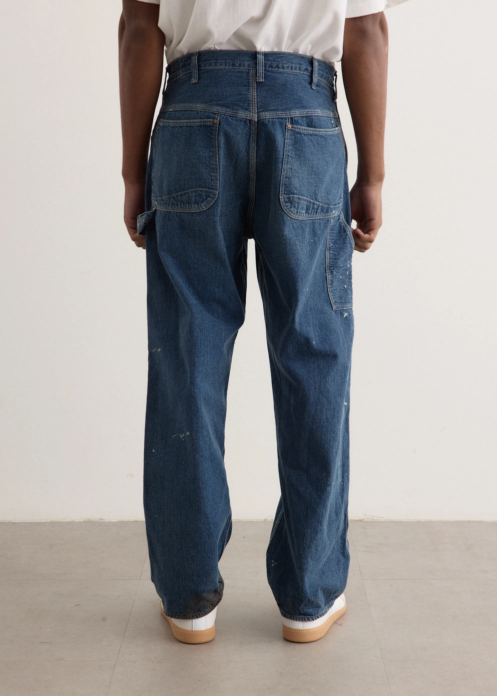 Denim Painter Pants With Paint Laidback Style Fashionable Touch