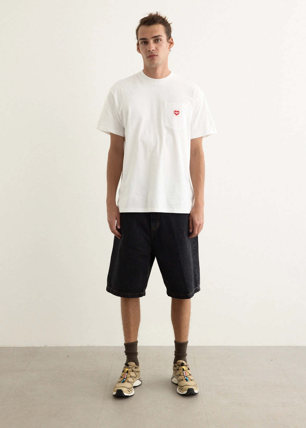 S/S Pocket Heart T-Shirt Fashion-Forward Look QuickDry Material