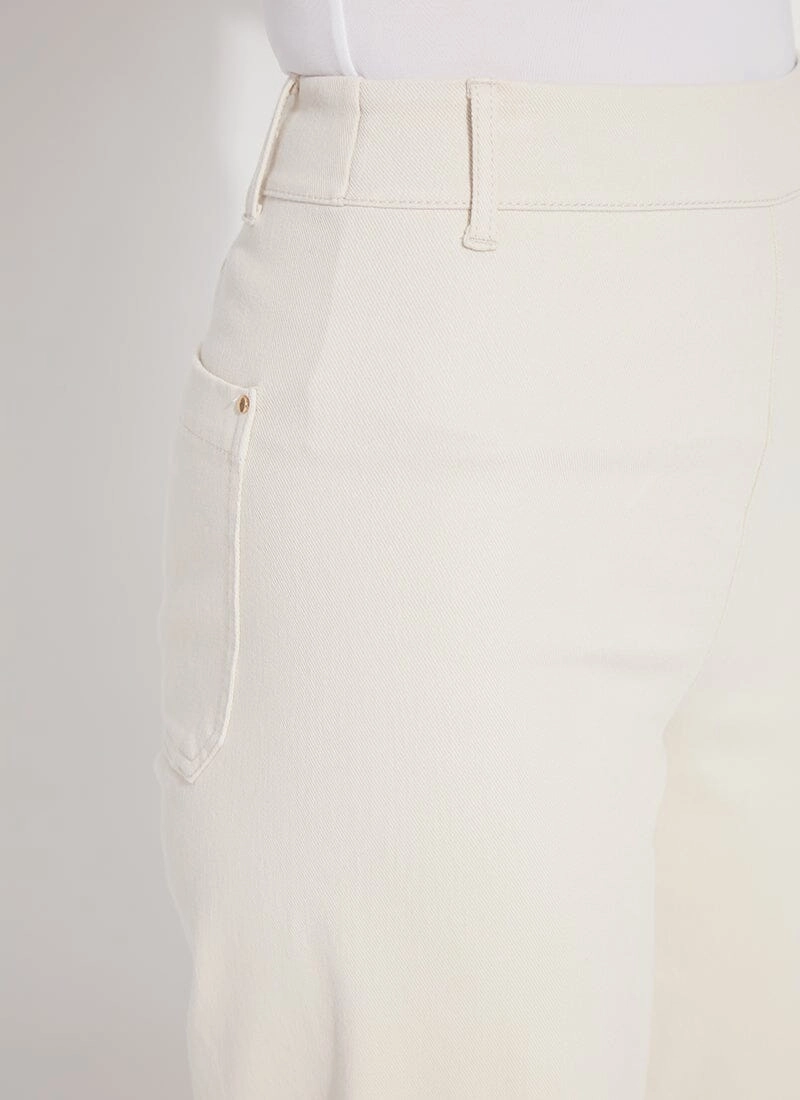 TaglessComfort High Waist Stretch Erin High Waist Wide Leg Denim Pants - Oat