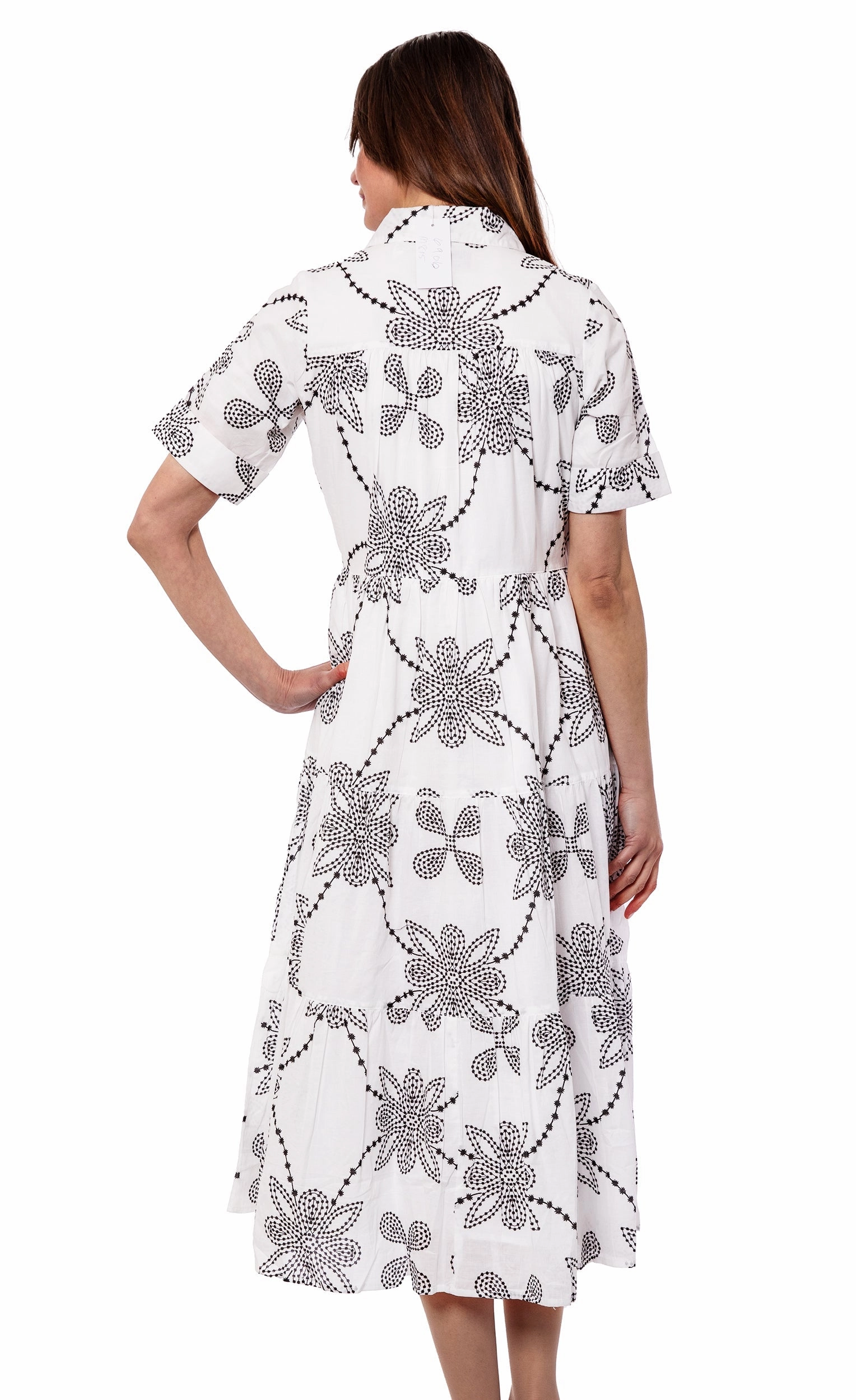 Palm Desert Long Dress - Black White Geo Sophisticated Edge Minimal Design