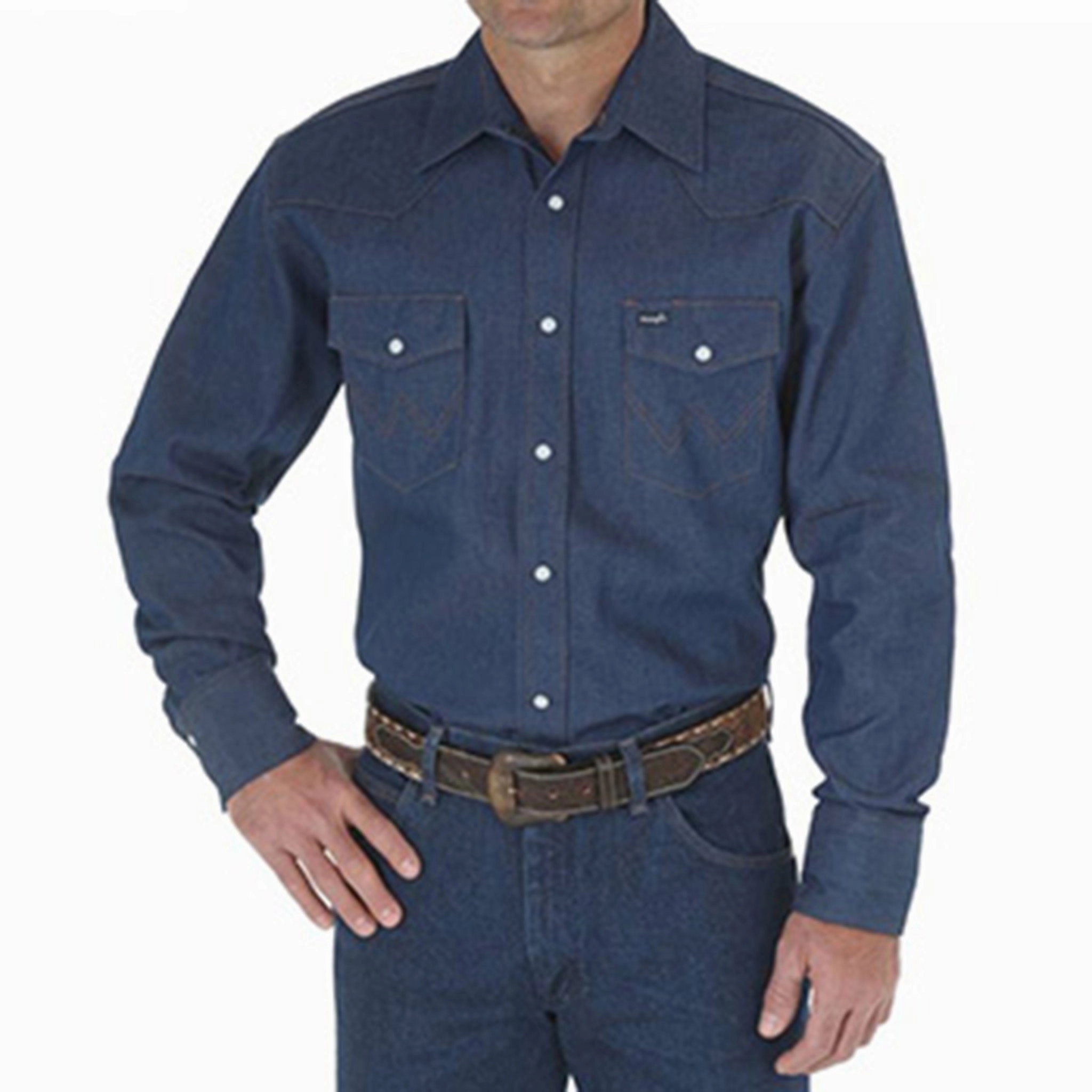 Everyday Fashion Wrangler Men's Dark Denim Work Shirt