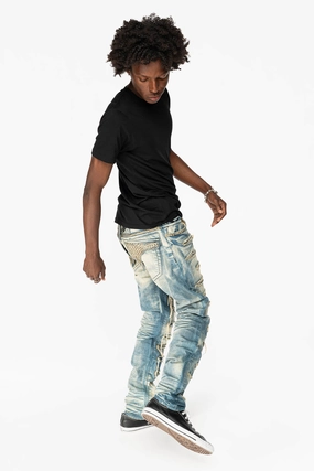 ROBIN'S NEW VINTAGE EDITION RIPPED JEANS WITH SMOKEY TOPAZ CRYSTALS IN OMAHA WASH Comfy Waist Weekend Vibes