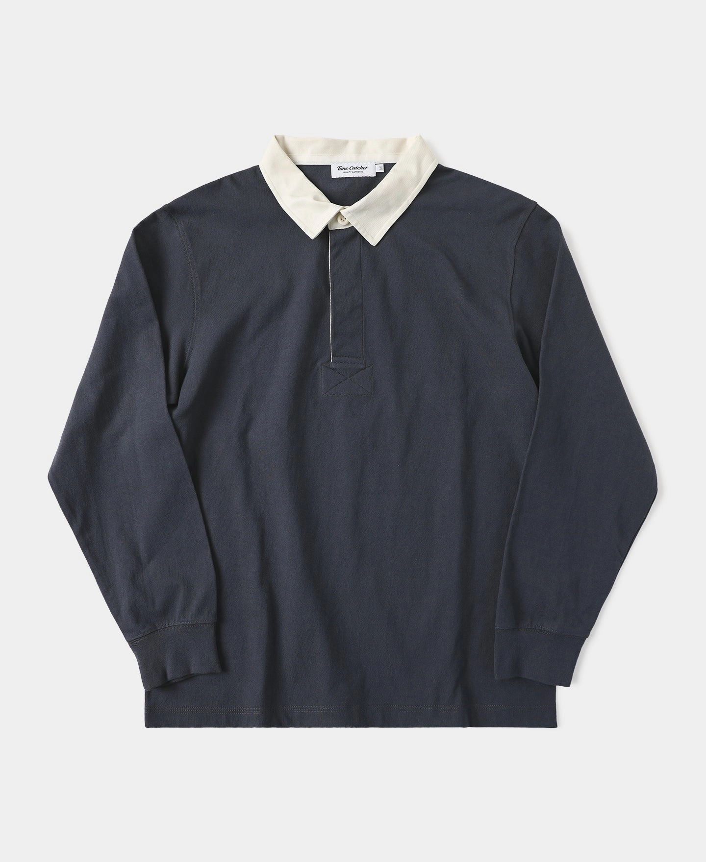 Casual Friday Classic Fit Jersey Tubular Rugby Shirt - Blue Gray