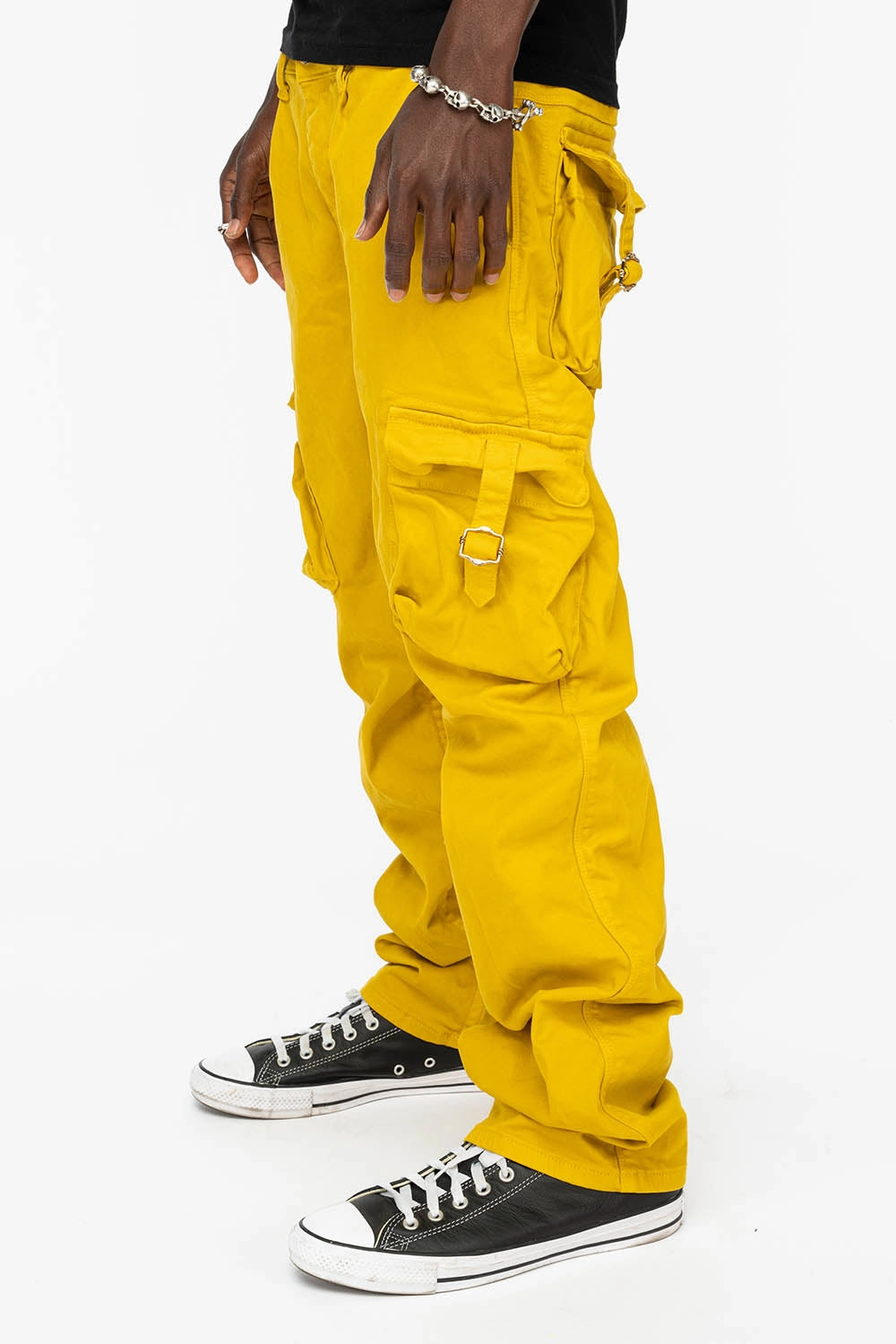 Eco Friendly Fashion Lover Morning Stroll Base Comfort ROBINS NEW MILITARY STYLE CARGO PANTS IN MUSTARD COLOR WASH