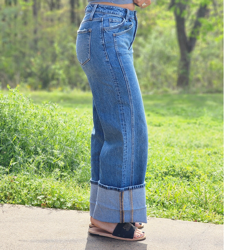 Function Ready Vervet High Rise Cuffed Baggy Wide Leg