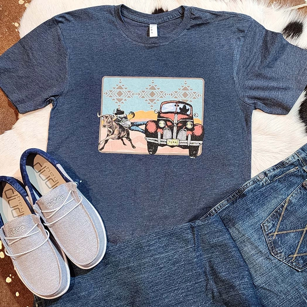 Steer Wrestler Truck Tee Relaxed Fit Sustainable Manufacturing Process