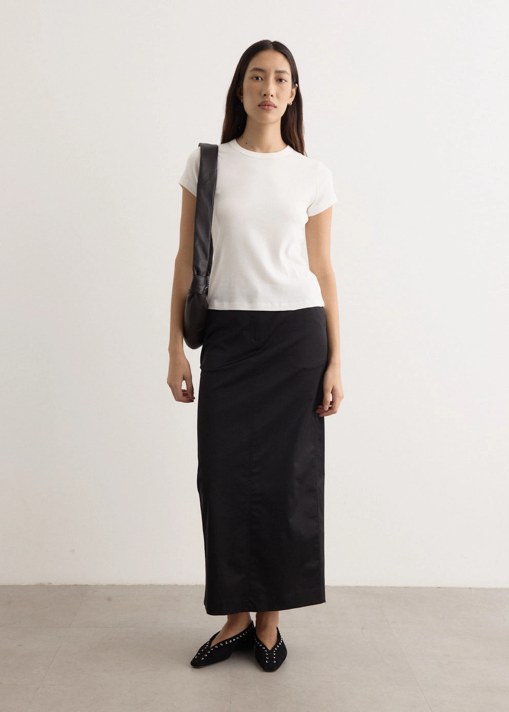 Matte Finish Straight Skirt
