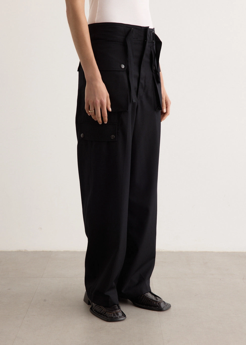 Perfect Comfort Wool Herringbone Cargo Pants