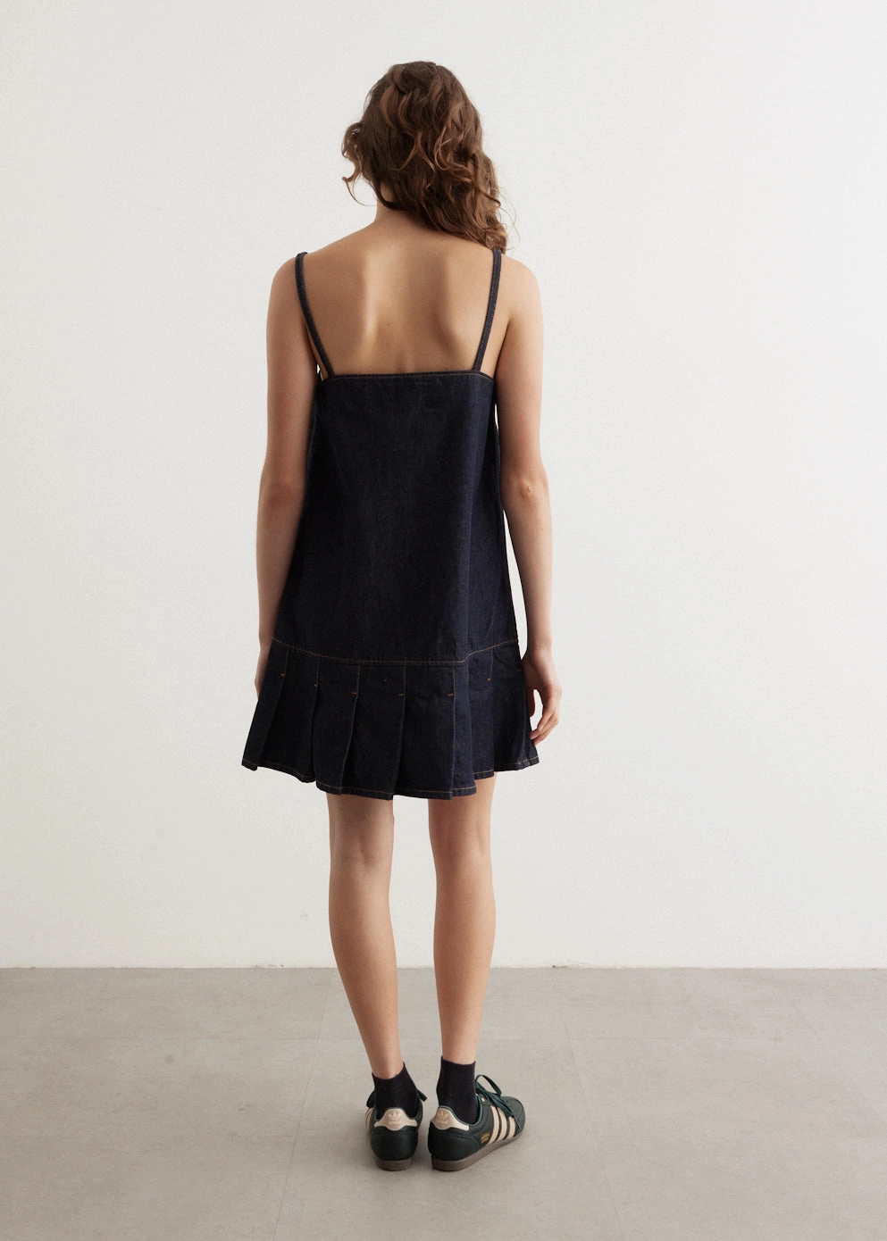 Rinse Denim Strap Mini Dress Fitted Base