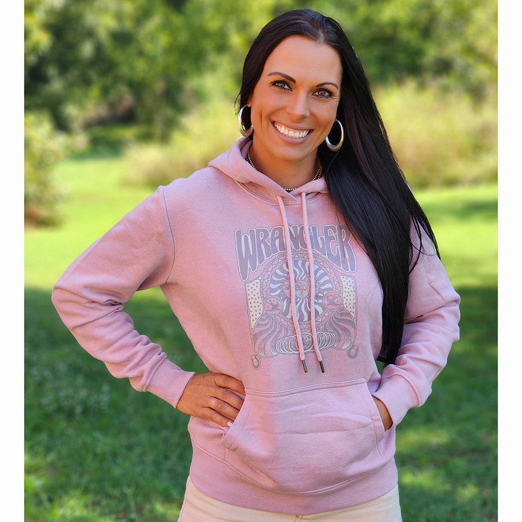 Wrangler Women's Lilac Graphic Hoodie Glow In The Dark Trim Secure Closure System