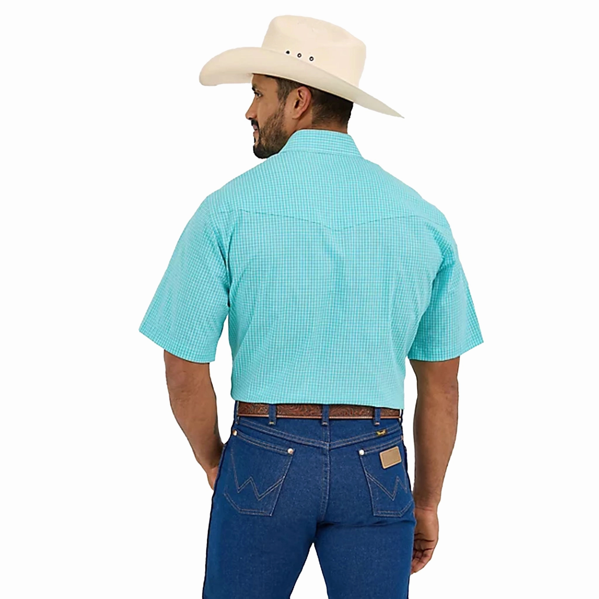 Wrangler Men's Bright Turquoise Short Sleeve Urban Comfort Urban Style