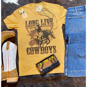 J Forks Women's Long Live Cowboys Mustard Tee RecycledBlend