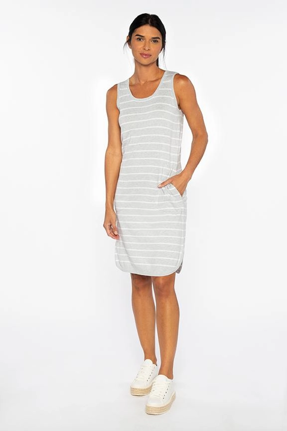 Sleek Fit Gentle Aesthetic Stripe Tank Dress