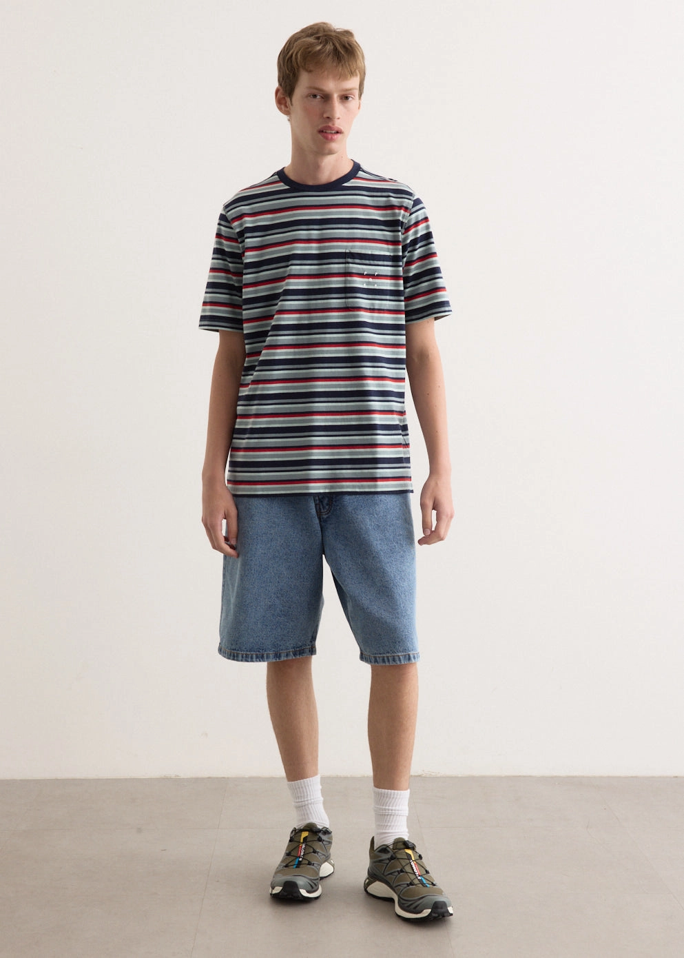 High-Quality Cotton Striped Pocket T-Shirt