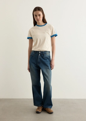 Universal Style Button Fly Closure Back Trousers