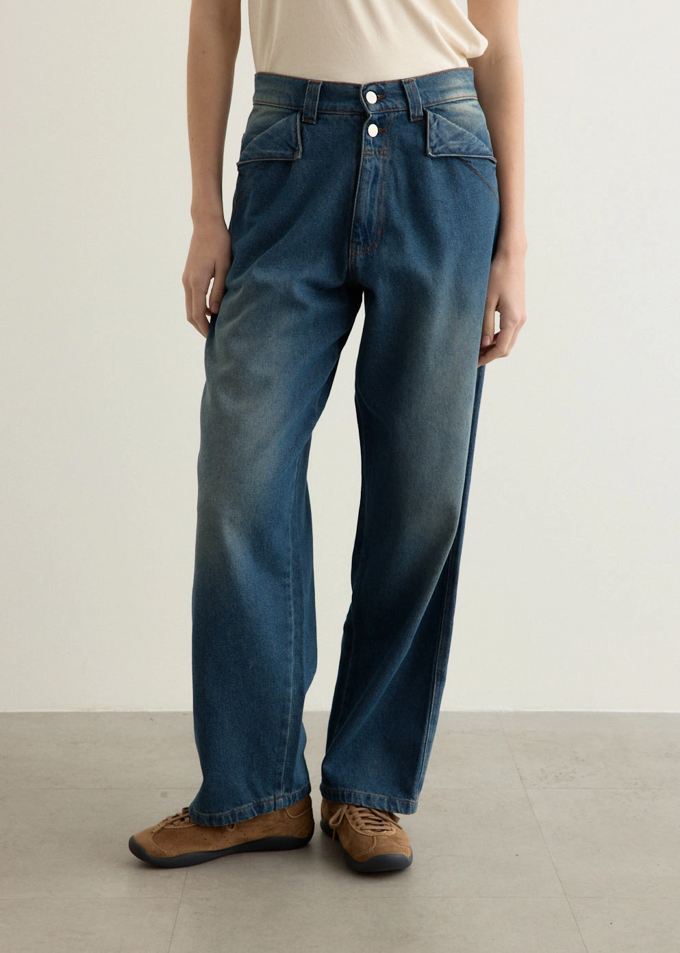 Curved Seam Construction Back Trousers