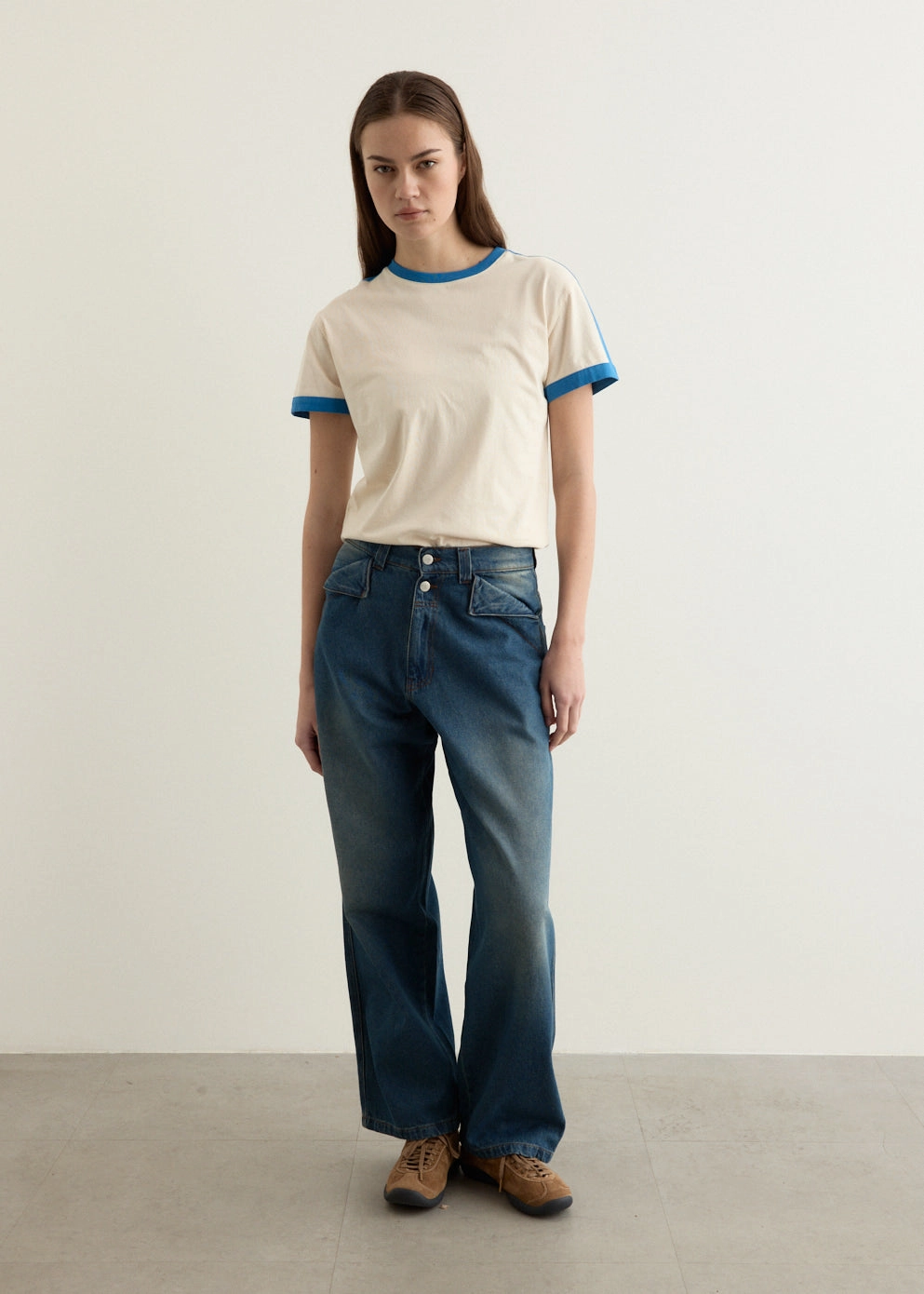 Universal Style Button Fly Closure Back Trousers