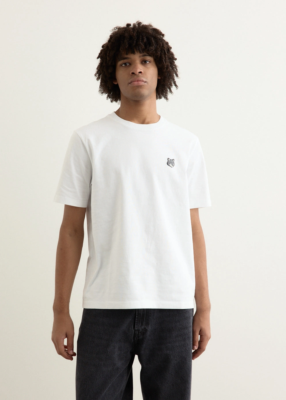 Buttery Soft Fabric Flexible Neckline Grey Fox Head Patch Comfort T-Shirt