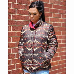 Clean Lines Stand Collar Pendleton Women's Bridge Creek Reversible Down Coat