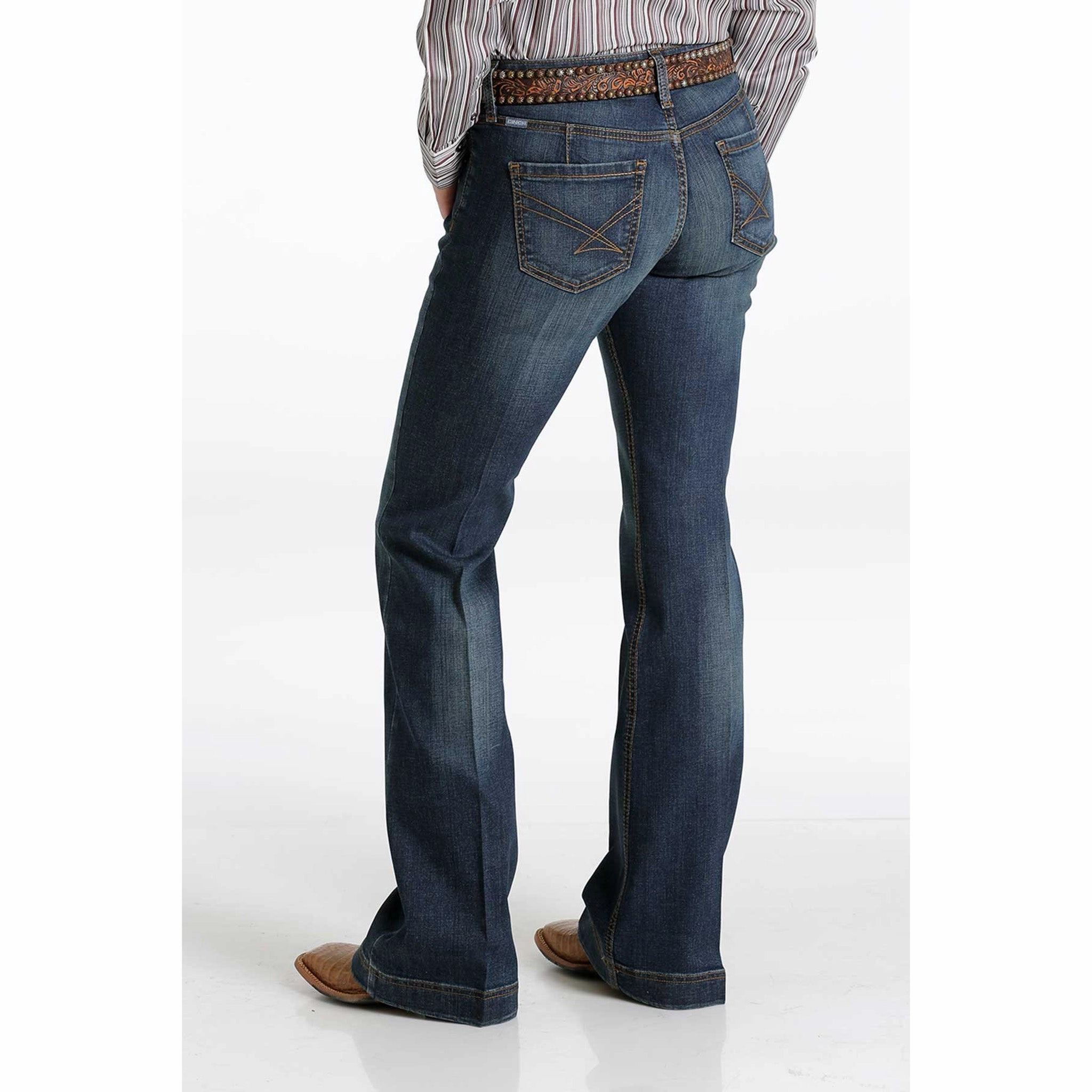 Soft Stretch Cinch Lynden Dark Stone Trouser Jeans