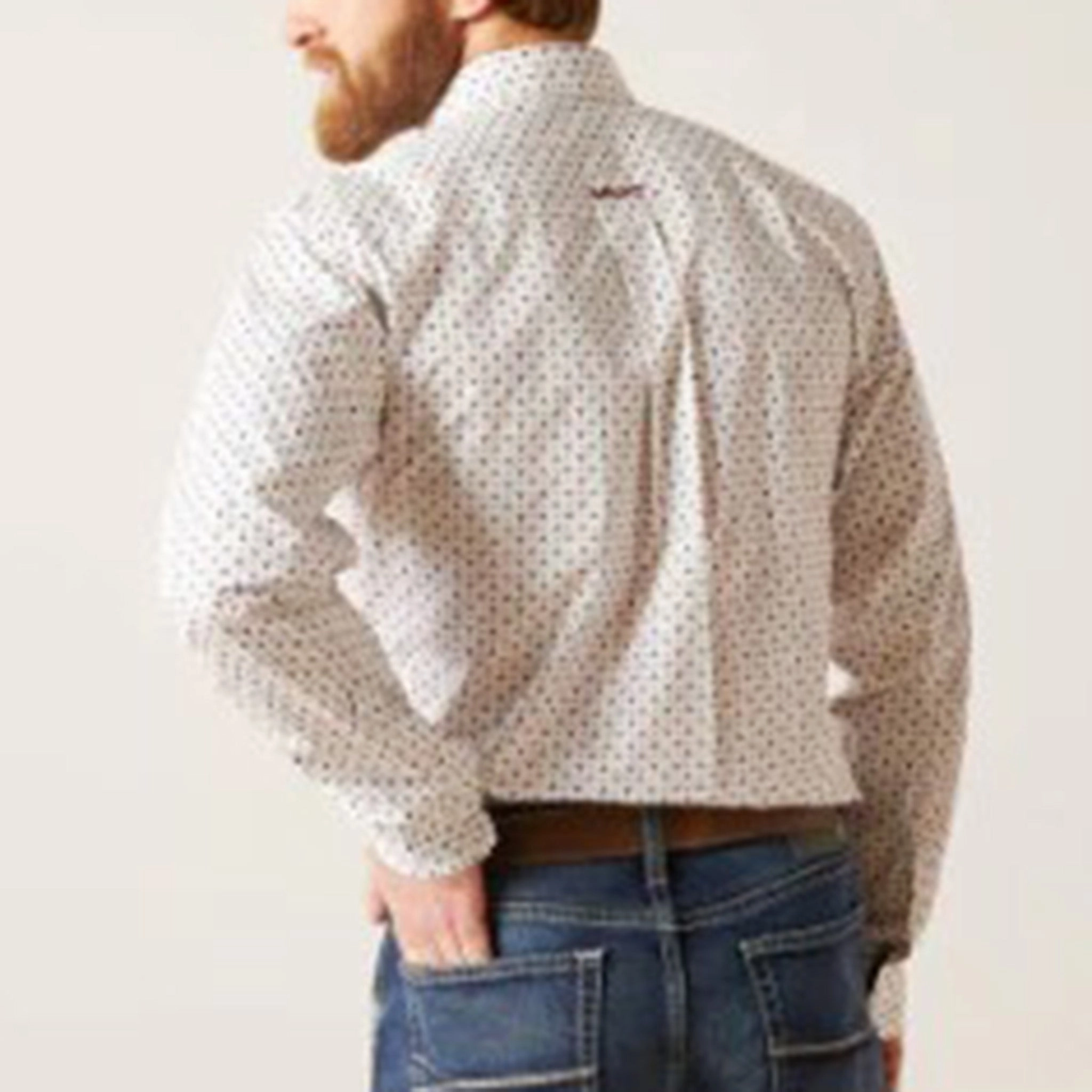 Ariat Kashton White Long Sleeve Casual Style Smooth Cotton Blend