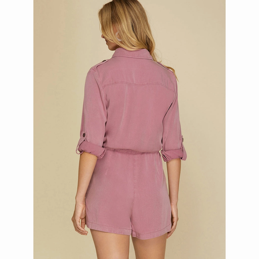 Mauve Utility Style Romper Sustainable Creative Look Urban Fit